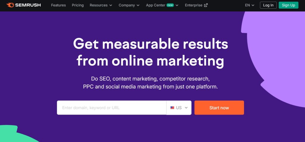 semrush user interface
