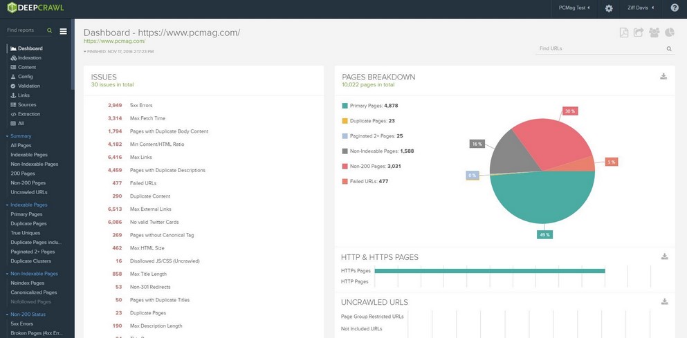 DeepCrawl-Dashboard