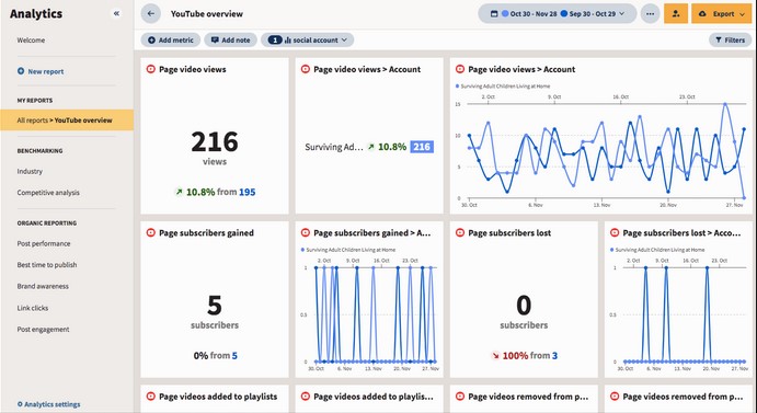 YouTube Analytics insights.