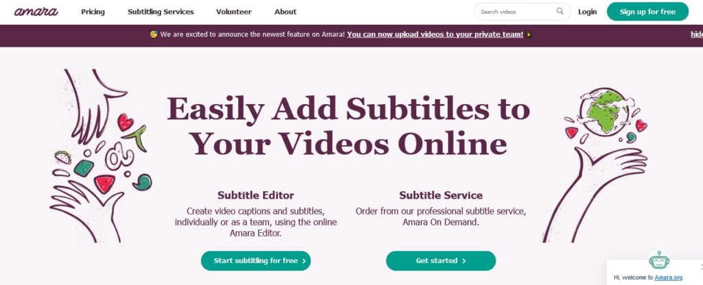 Amara Caption Subtitle and Translate DaShboard