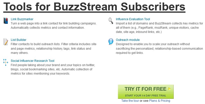BuzzStream Free Link Building Tools from BuzzStream 2