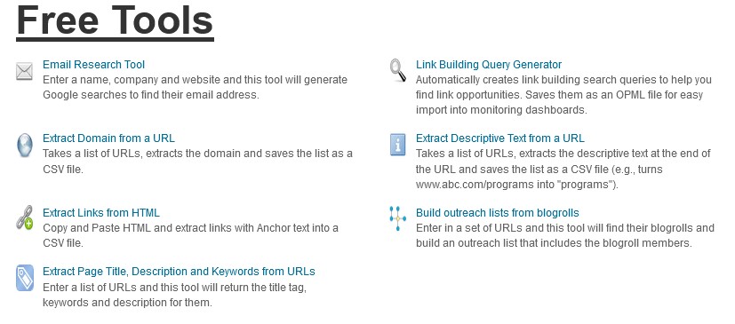 BuzzStream Free Link Building Tools from BuzzStream
