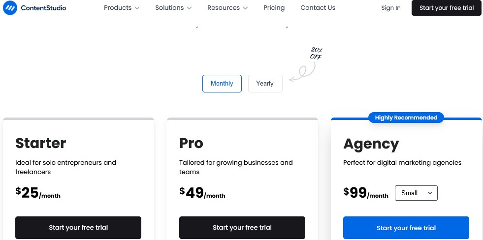 ContentStudio Pricing and Plan (YouTube Seo)