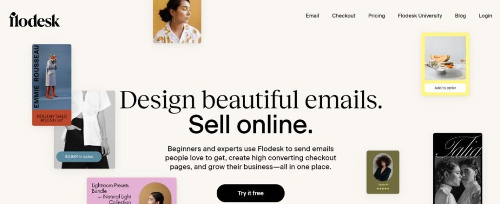 Flodesk's design tools Flodesk vs Mailchimp