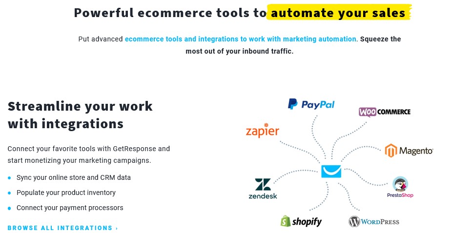 GetResponse Automate your sales