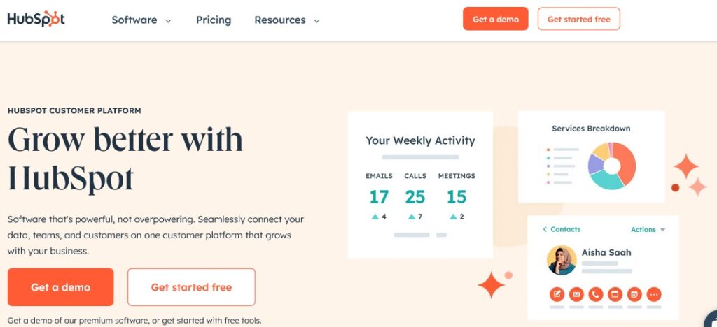 Hubspot user interface (Product MANAGERS)
