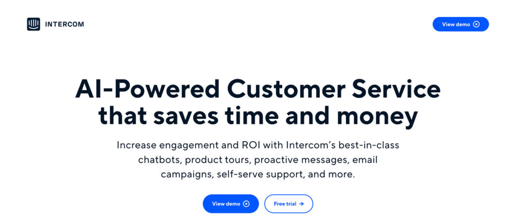 Intercom's interface, highlighting how AI-powered messaging works in real-time