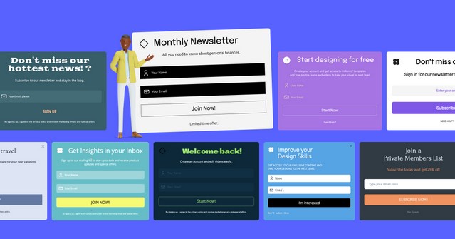 Screenshots of user interfaces from various cheap email marketing software, showing their templates and integration capabilities.