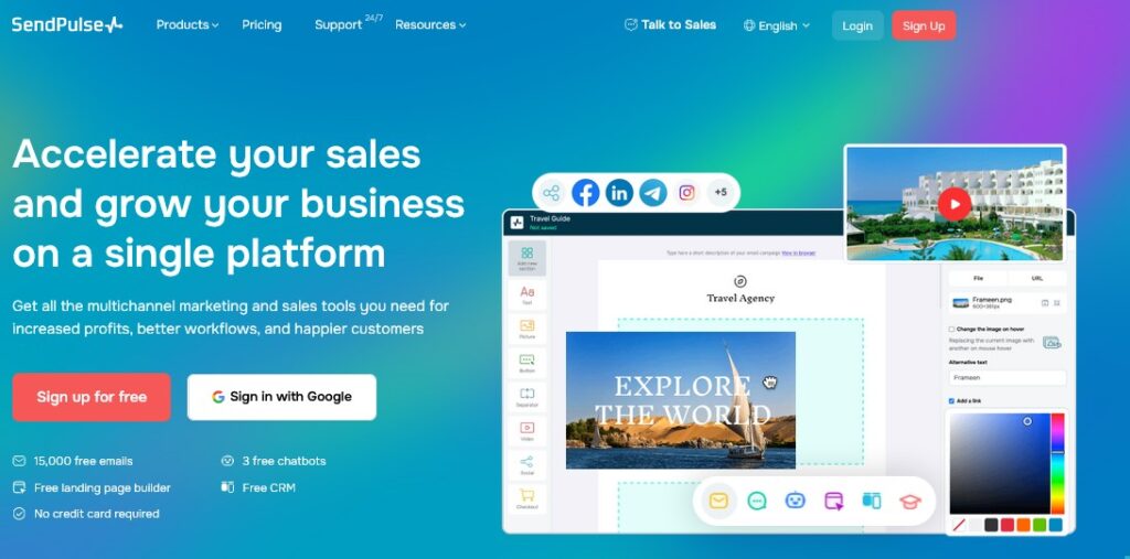 Sendpulse Dashboard